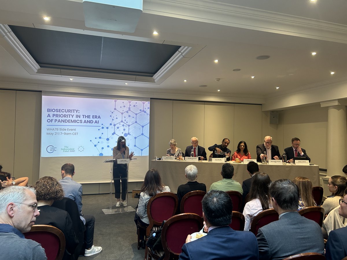 Pandemic Action Network (@pandemicaction) on Twitter photo "The biosecurity landscape is shifting fast" notes <a href="/eloisetodd/">Eloise Todd</a> as we kick <a href="/PandemicAction/">Pandemic Action Network</a> & <a href="/TheIndPanel/">The Independent Panel</a> session at #WHA78 to discuss the nexus of #biosecurity and #HealthSecurity in the era of pandemics & #AI. "Let's discuss opportunities to prioritize policies & investments." "The biosecurity landscape is shifting fast" notes <a href="/eloisetodd/">Eloise Todd</a> as we kick <a href="/PandemicAction/">Pandemic Action Network</a> & <a href="/TheIndPanel/">The Independent Panel</a> session at #WHA78 to discuss the nexus of #biosecurity and #HealthSecurity in the era of pandemics & #AI. "Let's discuss opportunities to prioritize policies & investments."