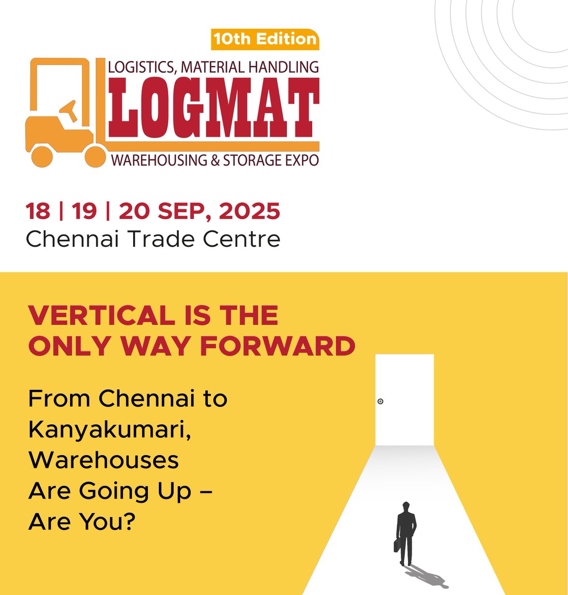 LOGMATExpo's tweet photo. 🚀 Vertical is the future!
Join #LOGMAT2025 – South India’s leading Warehousing &amp; Storage Expo.

📍 Chennai Trade Centre
📅 18–20 Sep 2025
👉 https://t.co/cp1vjqFhfn | 📞 +91 72000 99049

#LogisticsIndia #WarehouseExpo #ASRS #SmartWarehousing #StorageExpo https://t.co/4UNXDbuF5a