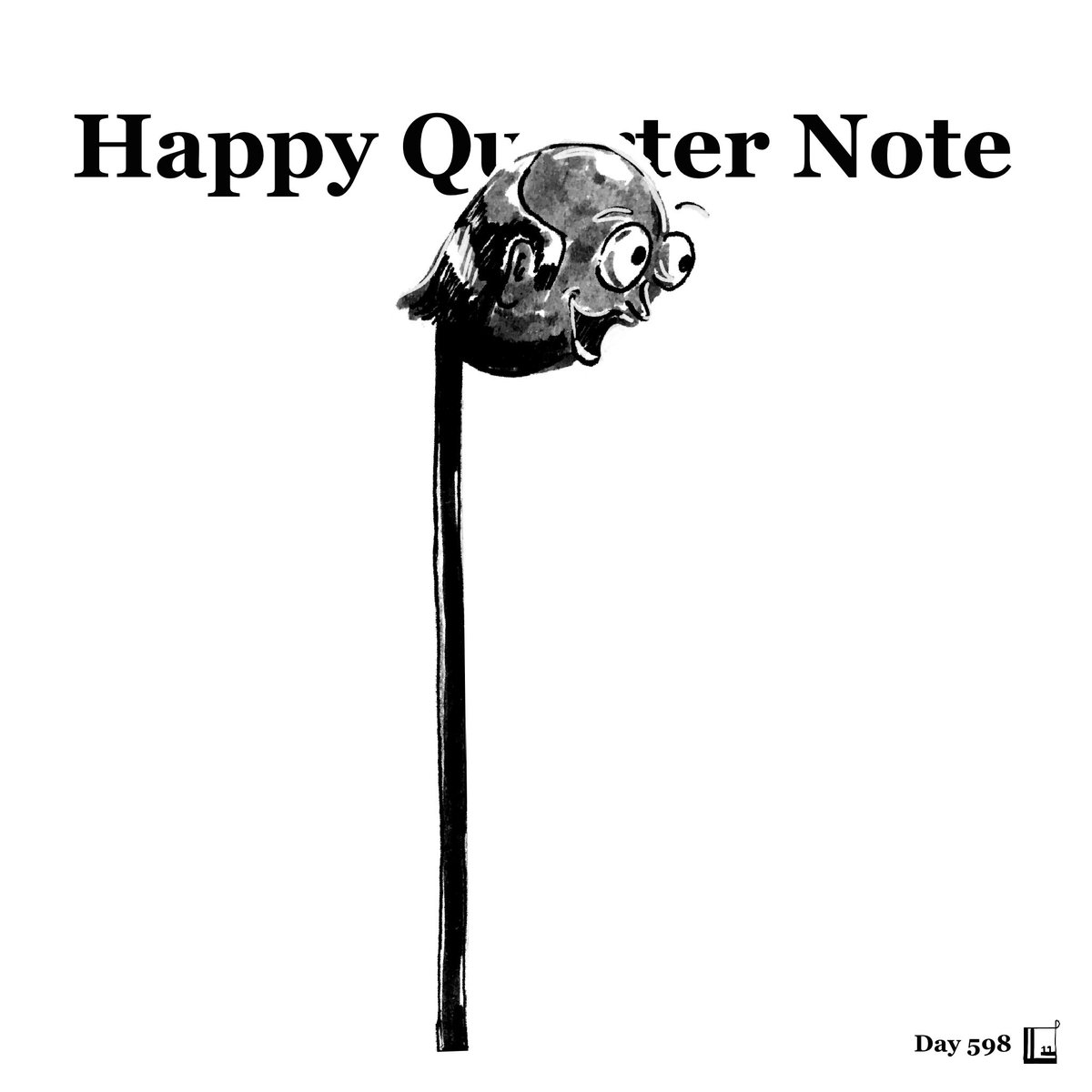 BiancaFlaviaTo2's tweet photo. Happy Quarter Note for day 598
  
#HappyNotes #QuarterNoteArt #MusicEmotions #InkDrawing
  
This quarter note is full of joy! What upbeat tune is it part of? https://t.co/4ljdBVvTnz