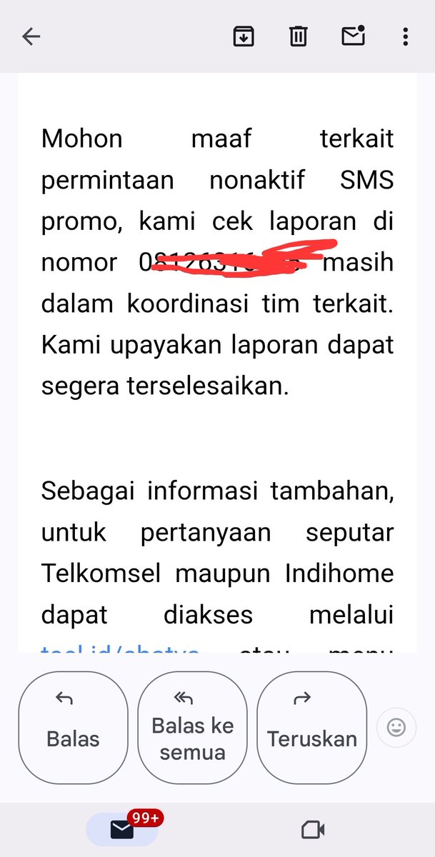 Inilah balasan email <a href="/Telkomsel/">Telkomsel</a> atas laporan saya entah yang ke berapa puluh kali. Begitu susah nyetop SMS IKLAN lewat <a href="/Telkomsel/">Telkomsel</a> ya. Entah bagaimana kerja <a href="/Telkomsel/">Telkomsel</a>