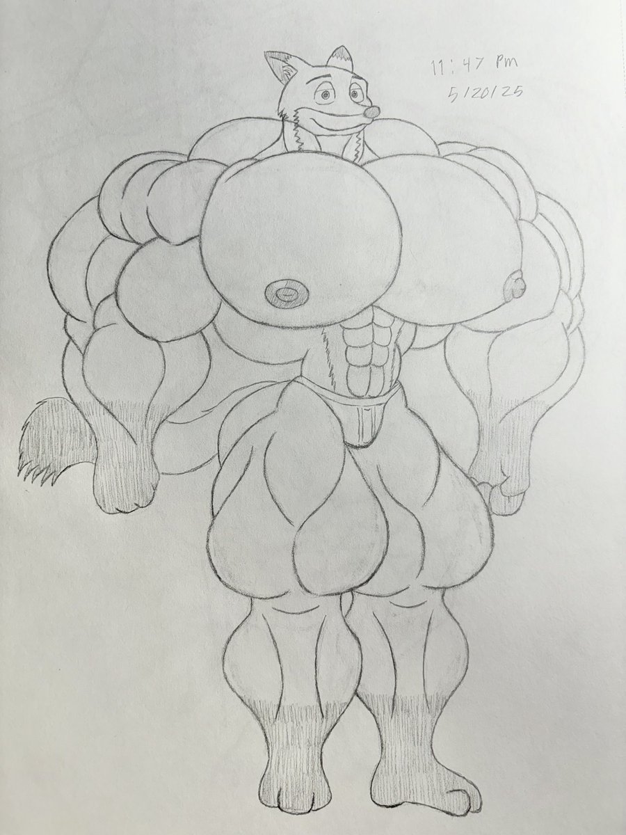 Drew an buff Nick Wilde from Zootopia! #NickWilde #furrybara