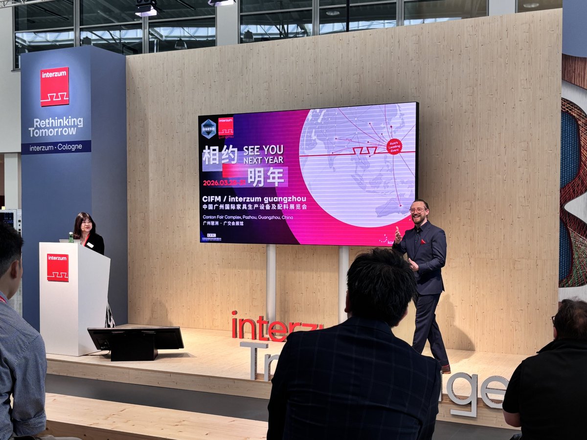 A massive thank you to everyone who joined Silvia at the Trend Stage of interzum cologne on 20 May 2025🎉! 

🔜 What’s Next?
The buzz will not stop in Cologne! Join the momentum at CIFM / interzum guangzhou 2026 from 28 to 31 March!