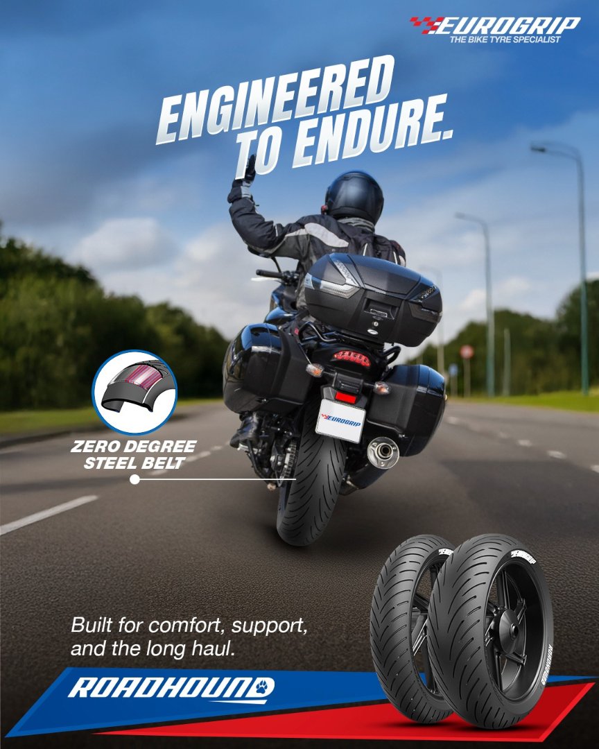 Built for those who never stop. 
The Roadhound delivers unmatched comfort &amp; support—even with a fully loaded bike. No road too tough, no ride too far.
Ready for the ride?

#EurogripTyres #Roadhound #EnjoyEveryTurn #BikeTyreSpecialist #EveryTerrain #Adrenaliner #ForTheRide