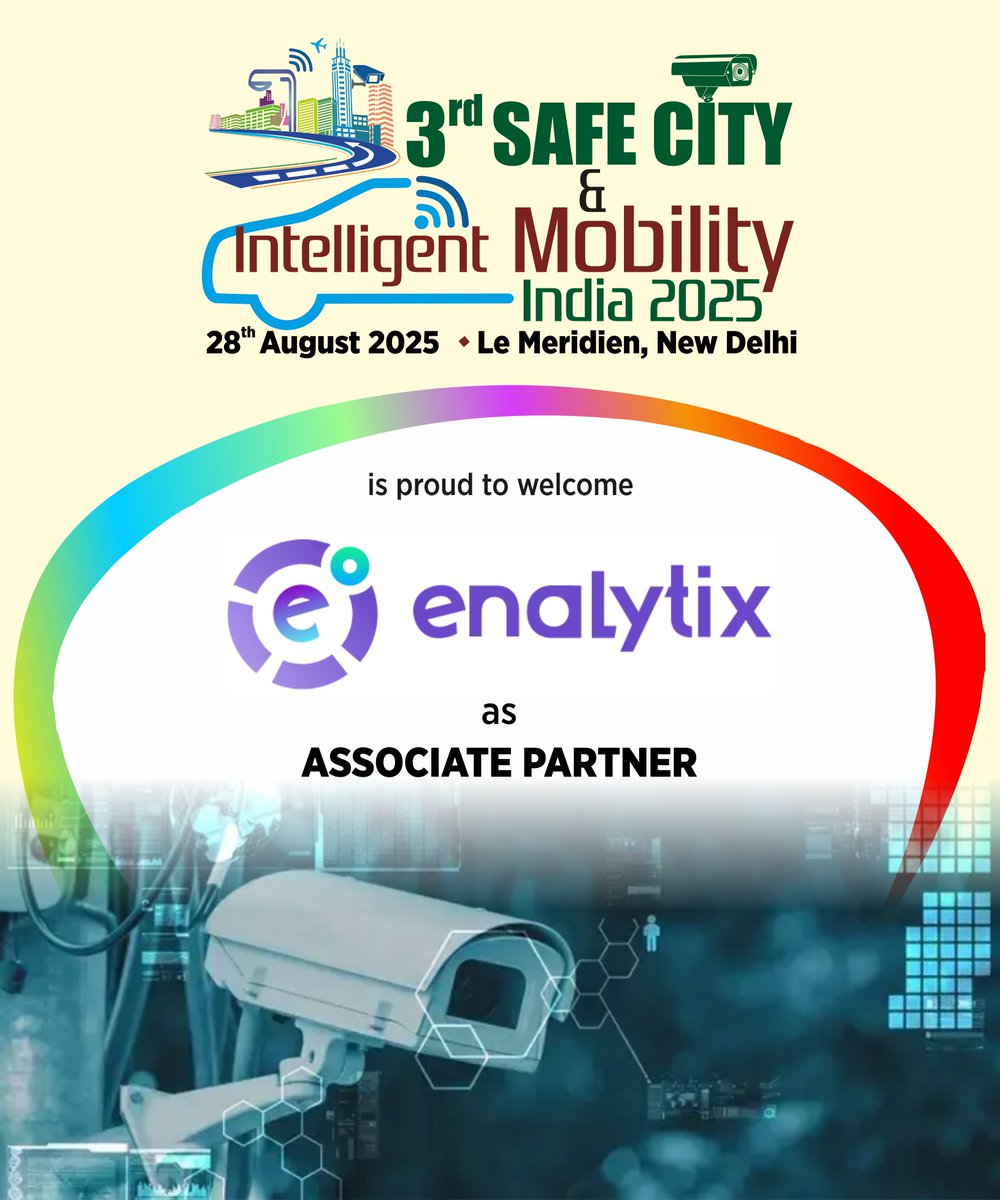 be_exhibitions's tweet photo. #PartnershipAlert 📢
3rd #SafeCityandIntelligentMobilityIndia2025
We welcome on board @AI_Enalytix as our #AssociatePartner
📅 Date: Aug 28, 2025
📍 Location: Le Meridien, New Delhi
#SCIMI2025 https://t.co/UhC1KCpucD