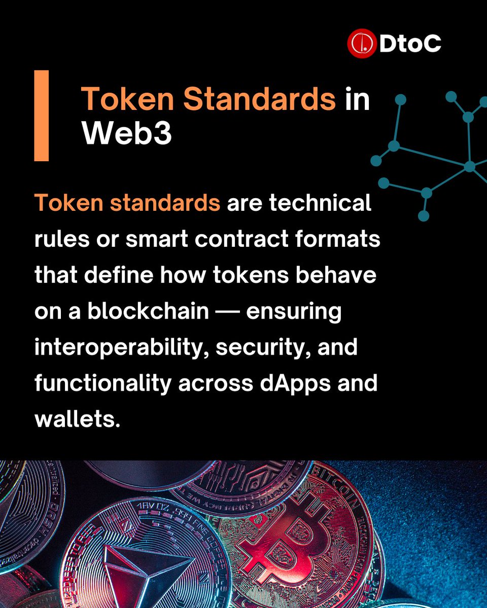 DirectToCreator's tweet photo. oken standards are the backbone of Web3! Dtoc breaks down ERC-20, ERC-721, and ERC-1155—key standards ensuring interoperability and functionality across blockchains. Learn more at https://t.co/zfWUalZEvg. 

#Web3 #TokenStandards #Blockchain #DtoC https://t.co/ru673x0CTS