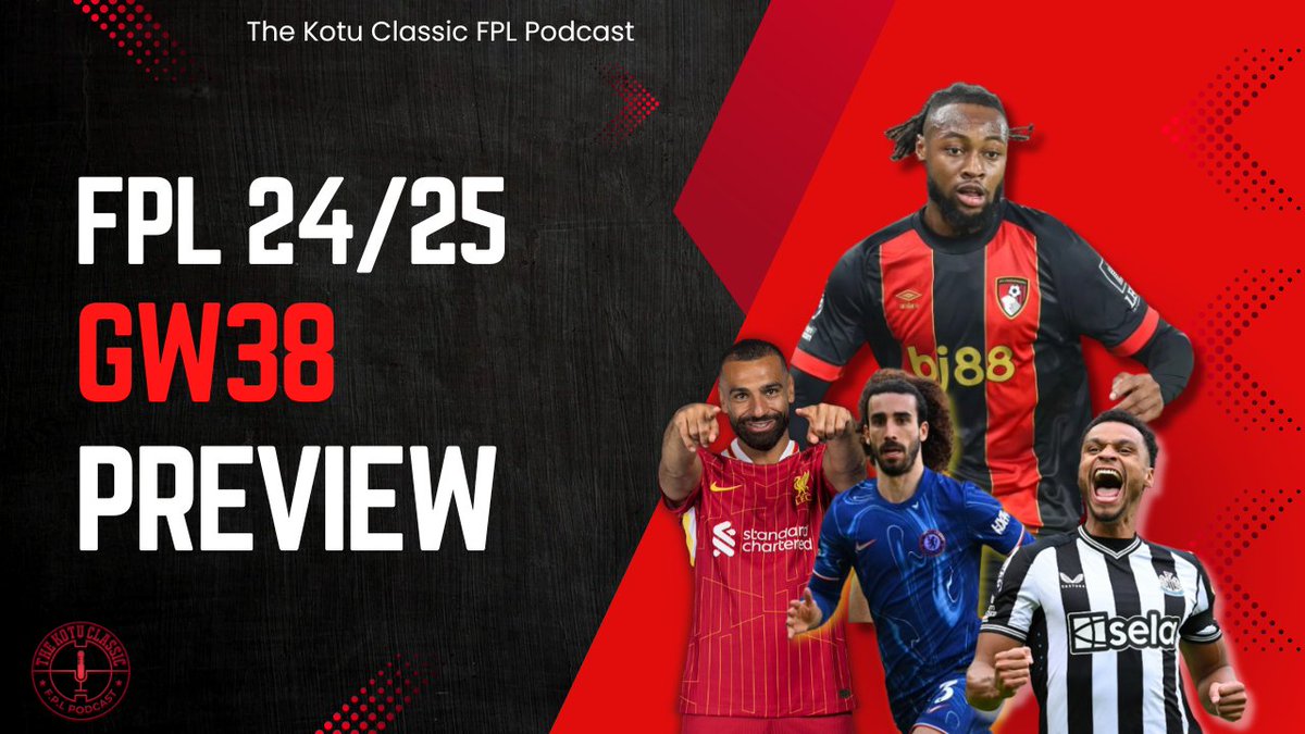 KotuClassic's tweet photo. 🚨🚨GW38 Preview Episode is now available on Youtube! Please watch as the guys discuss teams with something to play for in GW38. Some ideas on differential picks and interesting topics in the fan corner. All this and more. https://t.co/hpH2t1J1k5 https://t.co/Mk5v67nTfr