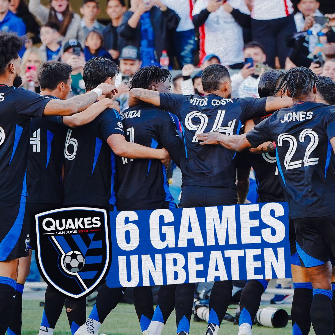 San Jose Earthquakes (@sjearthquakes) on Twitter photo need two hands to count them all ✋🏼☝🏼
#Quakes74 are now on a SIX-game unbeaten streak after tonight’s <a href="/opencup/">U.S. Open Cup</a> match vs Portland. need two hands to count them all ✋🏼☝🏼
#Quakes74 are now on a SIX-game unbeaten streak after tonight’s <a href="/opencup/">U.S. Open Cup</a> match vs Portland.