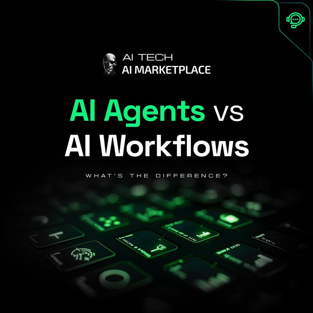 AITECHio's tweet photo. 📌 AI Agents vs AI Workflows: What’s the Difference?

Not sure when to use an AI Agent vs a AI Workflow? Here's the quick breakdown:

🤖 AI Agents
LLMs decide how to get things done.
Example: A research agent that searches, analyzes, and write, all on its own.

⚙️ AI Workflows
LLMs follow a fixed, pre-coded path.
Example: A document processor that always does Step 1 → Step 2 → Step 3.
