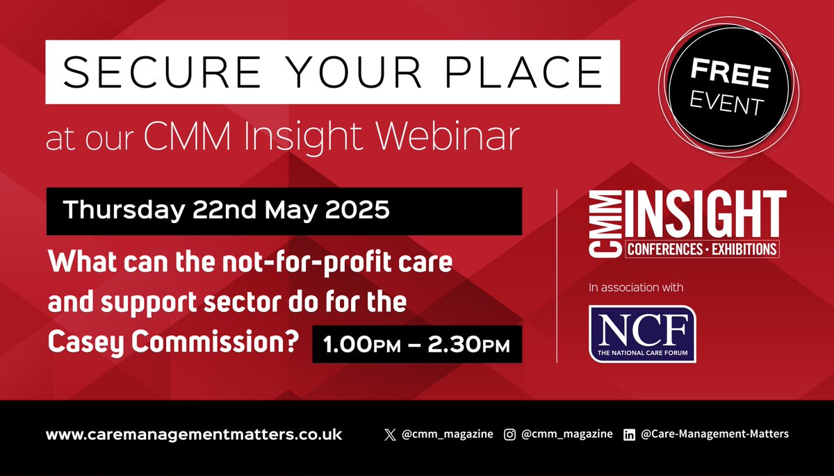 National Care Forum (@ncfcareforum) on Twitter photo Join us for this <a href="/cmm_magazine/">CMM Magazine 💚</a> webinar as <a href="/NCF_Liz/">NCF_Liz 💚</a> hosts a discussion on how the not-for-profit care & support sector can support the work of the #CaseyCommission with our members Active Prospects & Royal Star & Garter and <a href="/blimeysimon/">Simon Bottery</a> @TheKing'sFund caremanagementmatters.co.uk/webinar/ Join us for this <a href="/cmm_magazine/">CMM Magazine 💚</a> webinar as <a href="/NCF_Liz/">NCF_Liz 💚</a> hosts a discussion on how the not-for-profit care & support sector can support the work of the #CaseyCommission with our members Active Prospects & Royal Star & Garter and <a href="/blimeysimon/">Simon Bottery</a> @TheKing'sFund caremanagementmatters.co.uk/webinar/