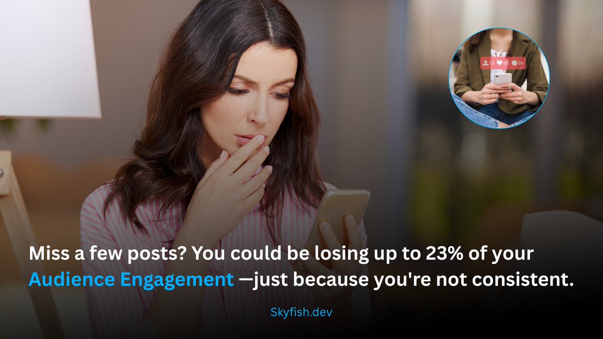 SkyFishLLC's tweet photo. Inconsistent posting = lost engagement. Stay consistent, stay ahead.
Contact SkyFish today for expert social media management.

#SocialMediaStrategy #DigitalMarketing2025 #skyfishdev #SMMExperts #GrowWithSkyFish https://t.co/tSXmsxtVQl