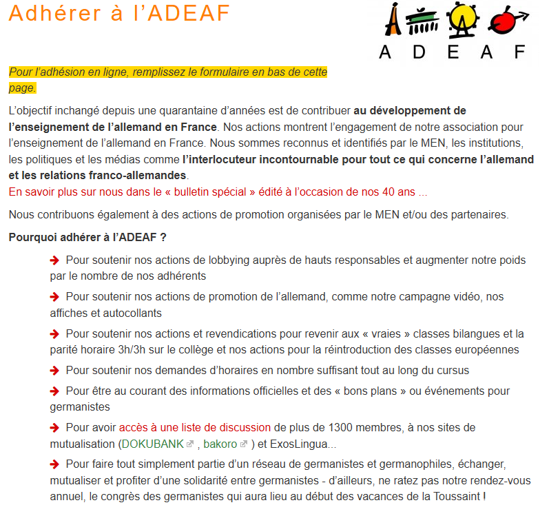 L'allemand ne doit pas disparaître de la carte scolaire. Vous partagez cet avis?  Soutenez nos actions par votre adhésion.
adeaf.net/2
 #Allemand #LangueAllemande #SoutienADEAF #Germanophiles #ApprendreLAllemand #AmiADEAF  #AllemandPourTous #CultureAllemande