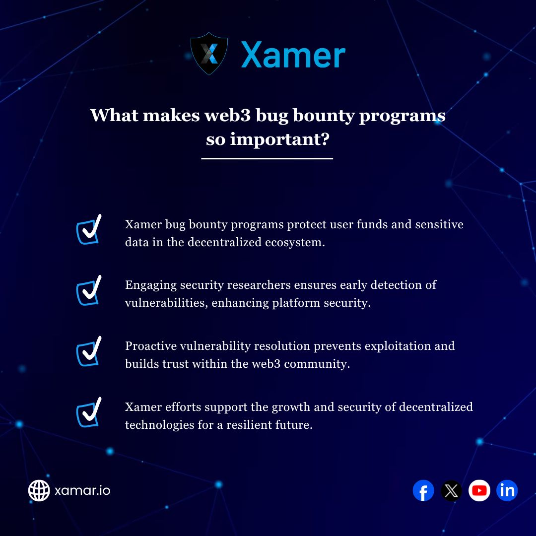 🔍 Join the hunt for #bugs and earn rewards! Platforms like Xamer, 🛡️ Bugcrowd, &amp; Synack connect security pros with top orgs. 💻 Report vulnerabilities responsibly, boost #cybersecurity, and get paid! 🚨 Start your #bug bounty journey today! 💰  #smartcontracts #audit🌐