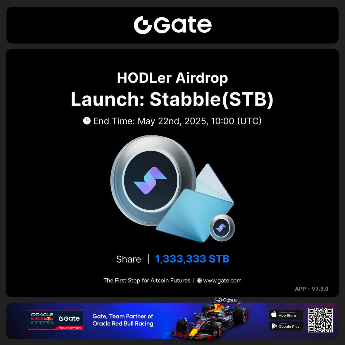 0xShyrox's tweet photo. 🌋.@Gate_io Gate HODLer #Airdrop: Stabble ( $STB) Initial Offering!!!

💡Get ready for the Stabble (STB) initial offering through the Gate HODLer Airdrop! You can secure your share of $40,000 in $STB by holding just 1 $GT.

🔗 $STB/ $USDT trading pair: https://t.co/n9QHdogT4E

⚠️The airdrop opportunity concludes on May 22nd at 10:00 AM (UTC). Don't miss out! Get it here: https://t.co/EiReCittGm

⚠️STB/USDT trading begins the same day at 2:00 PM (UTC). 

☢️Details here: https://t.co/uCfKn8NGyK

#Gate #HODLerAirdrop #STB