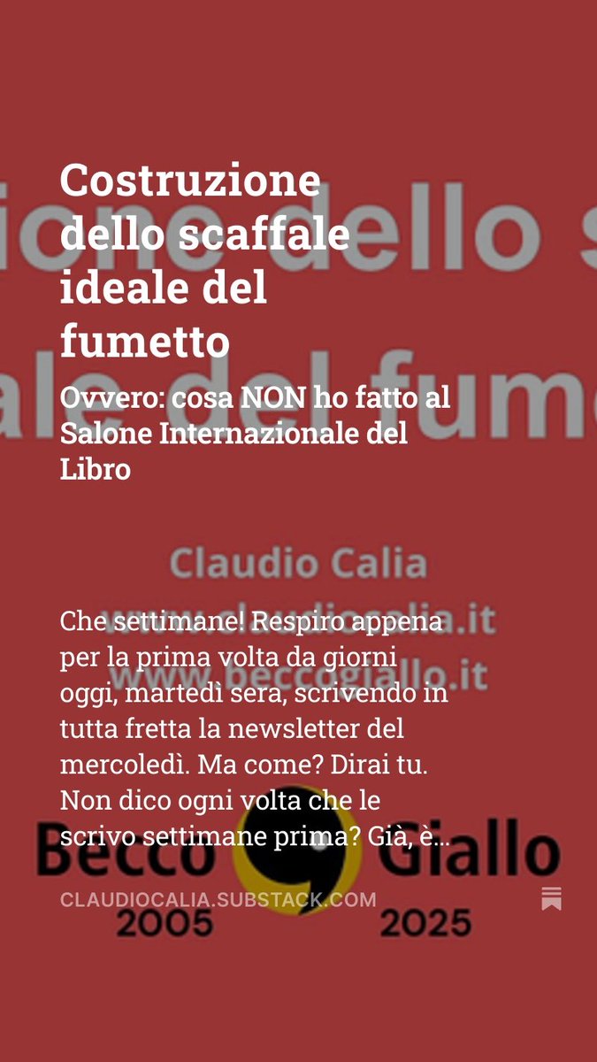 📌 Cosa NON ho fatto al Salone Internazionale del Libro: claudiocalia.substack.com/p/costruzione-…