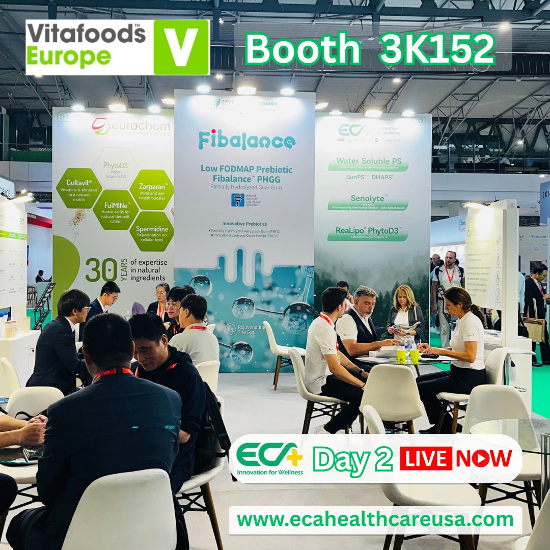 i_zymebase's tweet photo. Day 2 at Vitafoods Europe 2025 and the energy is high!
📍 Booth 3K152 | ECA Healthcare Inc. | Fira de Barcelona

#VitafoodsEurope #Nutraceuticals #FunctionalIngredients #Senolyte #PineD3  #PureHMB #FormulationSupport #CleanLabel #LongevitySupport #ImmuneHealth #veganSupplements https://t.co/9b4kVPr7xm