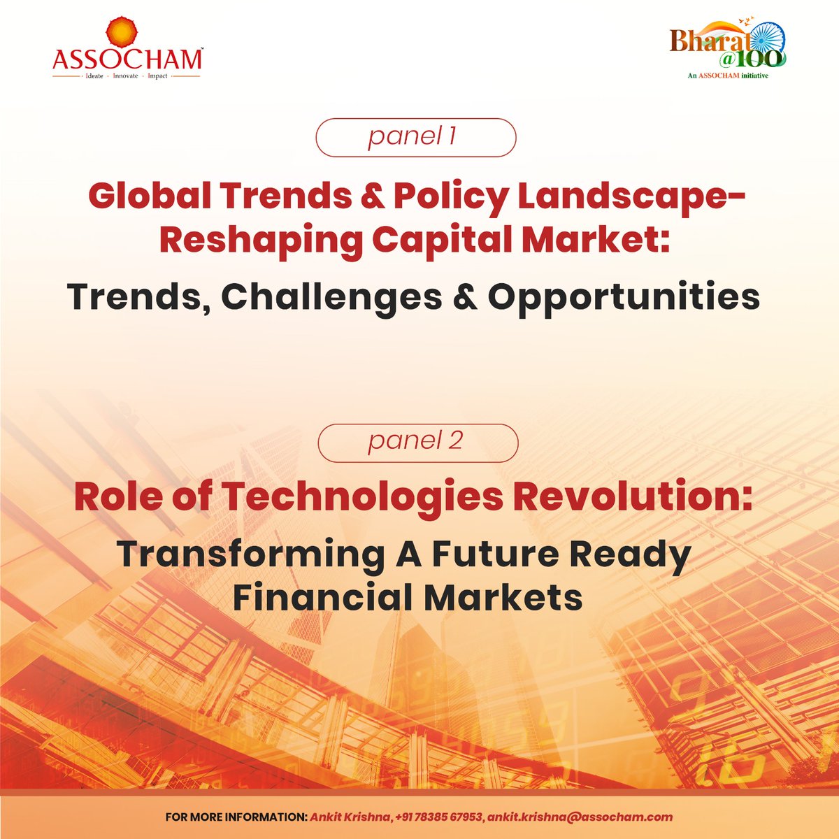 ASSOCHAM4India's tweet photo. 📢 The countdown is on!
The 16th Capital Market Conference brings together regulators, innovators, and market leaders to shape the future of finance.

📍22 May 2025 | New Delhi
🔗 Register now: https://t.co/48t5BCpase

#CapitalMarkets #FutureOfFinance #ViksitBharat2047 #FinancialLeadership #TechInFinance

@ASSOCHAMSG @Aspero_Fin @NSEIndia @equirusgroup @CdslIndia @FinMinIndia @SEBI_India @DhanHQ @Vivriti_AMC @smcglobal @ICRALimited