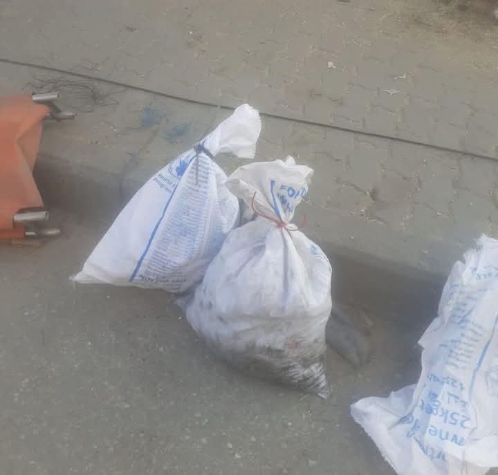داخل هذه الأكياس يوجد بشر متفحمة ومتقطعة 
شهداء عائلة أبو صلاح ارتقوا فجر اليوم ...
#غزة_تُباد