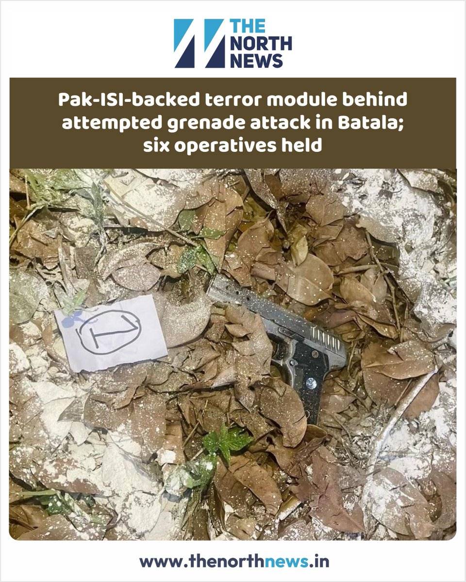 thenorthnews_in's tweet image. Major breakthrough in Punjab! Batala Police busts a Pak-ISI-backed terror module, arresting six operatives linked to Babbar Khalsa International.
Read more: thenorthnews.in

#PunjabSecurity #TerrorModuleBusted #LawAndOrder #BreakingNews