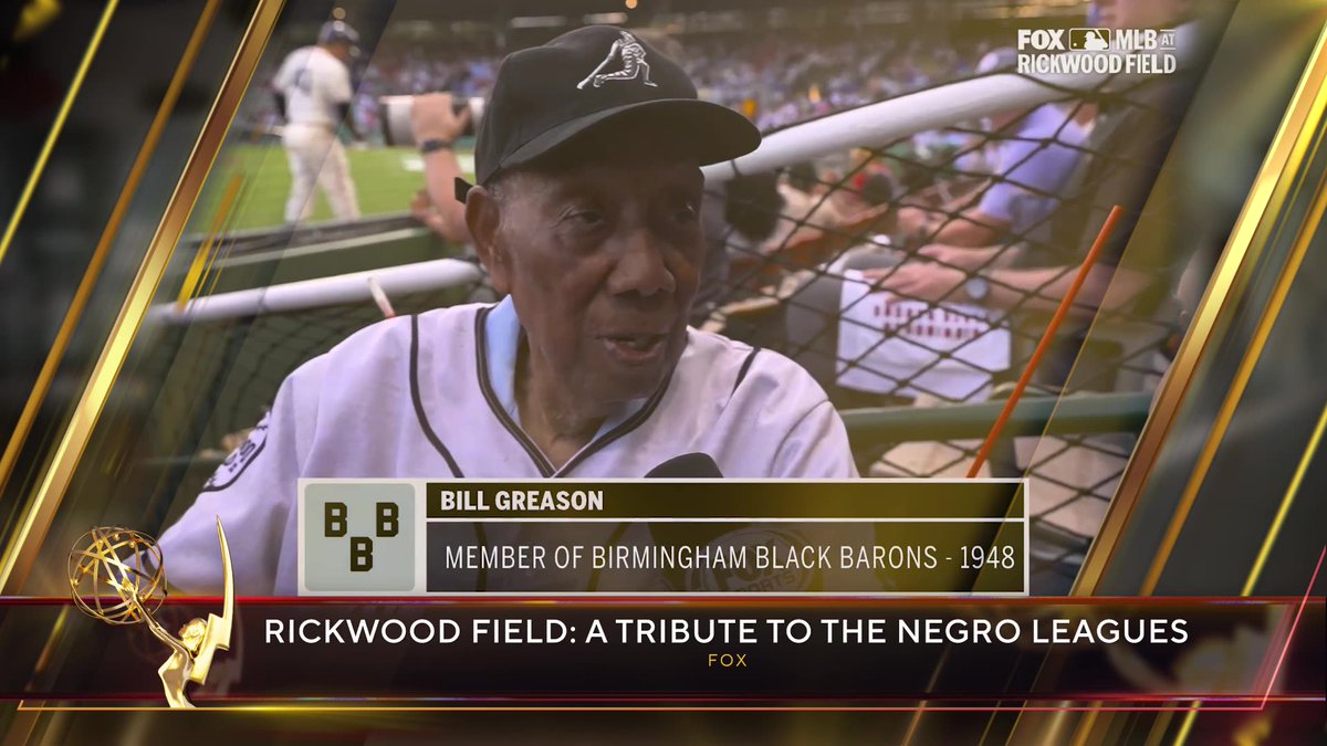 The #SportsEmmys Award for Outstanding Live Special – Non-Championship Event goes to Rickwood Field: A Tribute to the Negro Leagues (@foxsports).