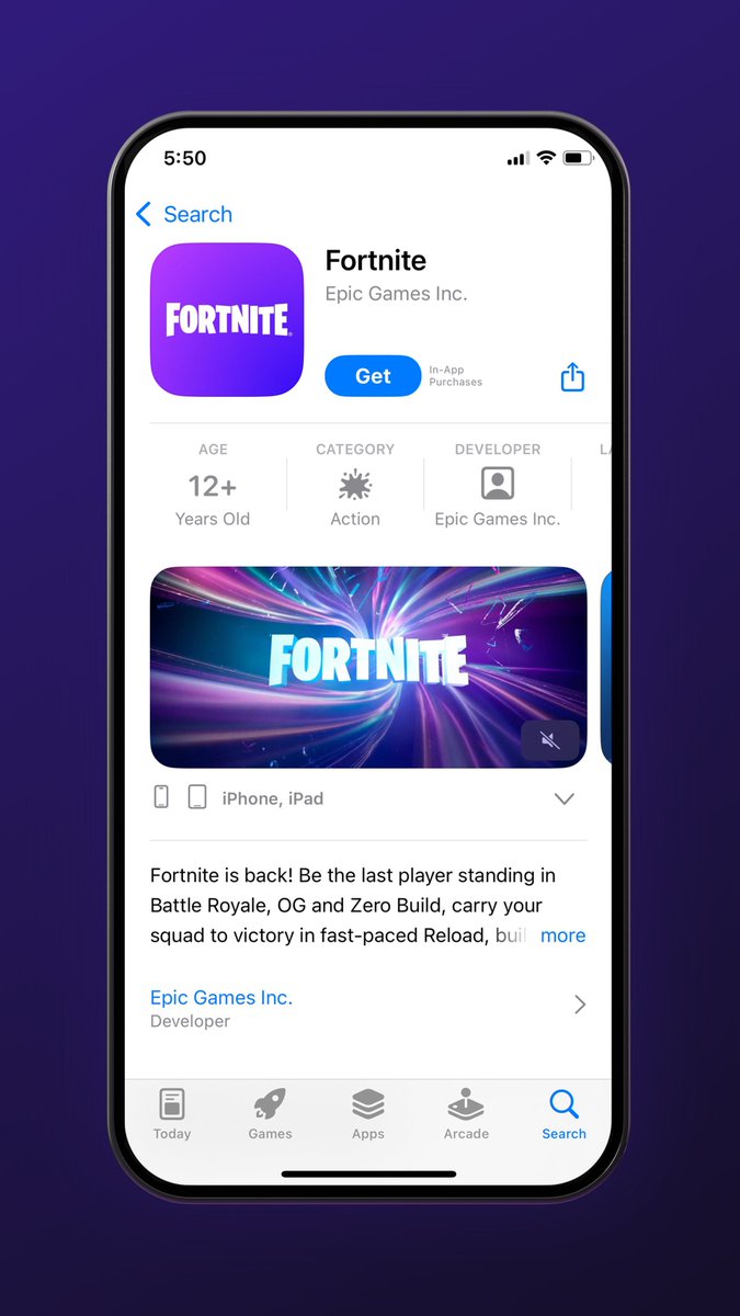 ❗️ رسمياً عودة لعبة فورتنايت بعد حوالي 5 سنوات من حذفها ، متوفرة حالياً في الابستور الامريكي

#Fortnite