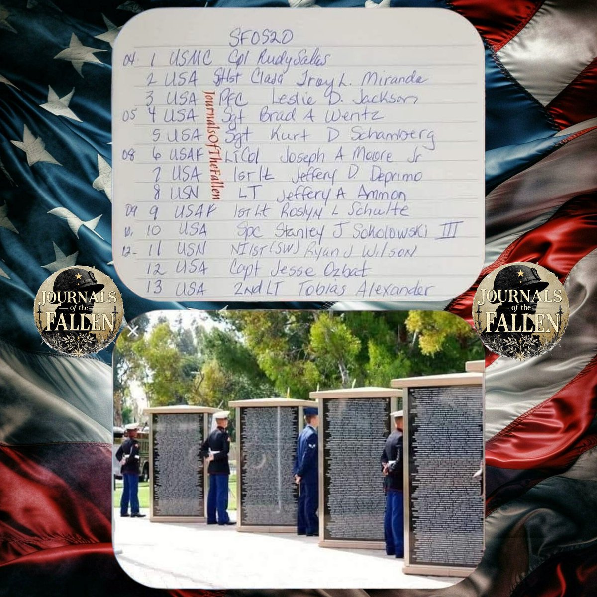 Patriots let us Honor the Fallen that gave their all on this day May 20th during the Global War On Terror . 
May they all Rest in Peace!
SemperFidelis,
ECasas 
#V1P47
#JOTF4437
#neverforgotten7050 #USA #USMC #USN #USAF #JournalsOfTheFallen43000
#TheNamesofTodaysFallen
