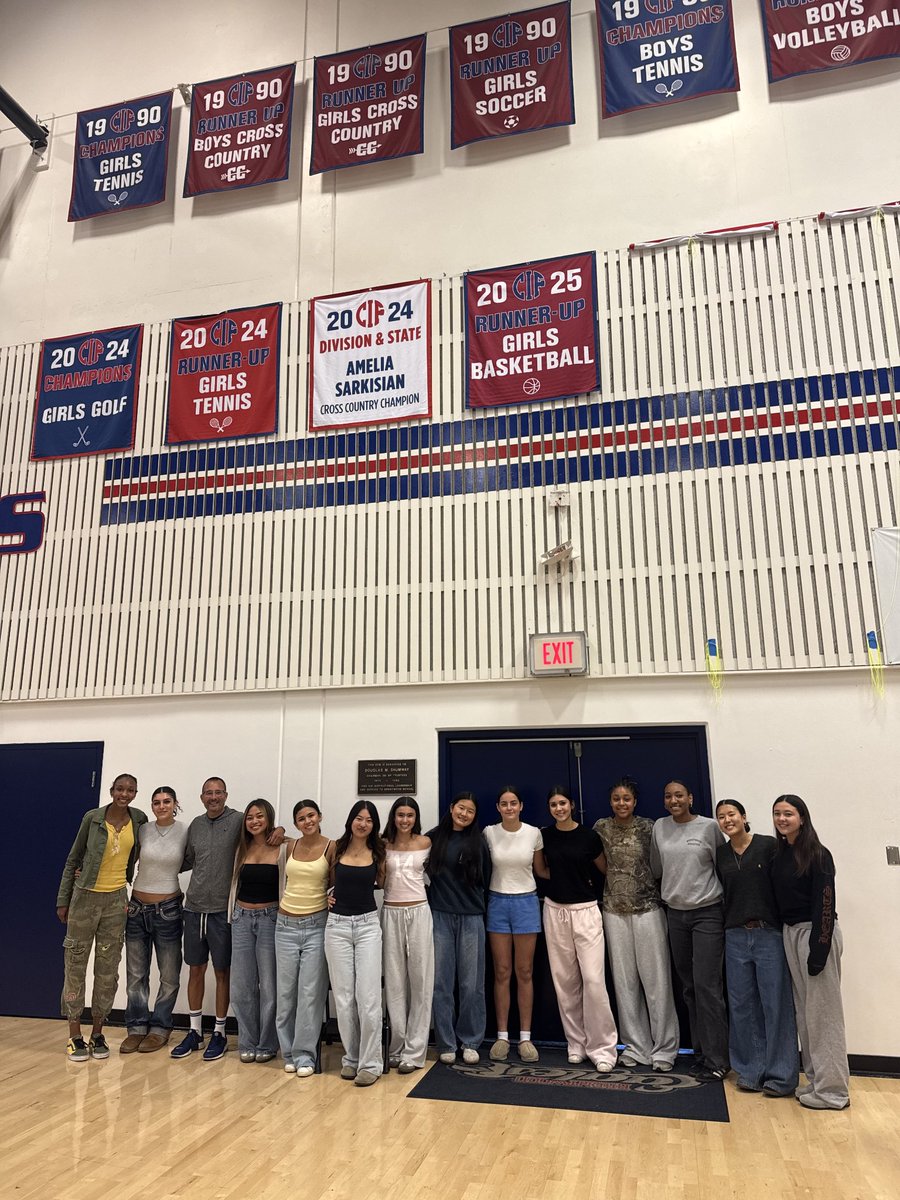 Big day.  We raised our third banner is as many years!   Wasn't the right color but still made history with this great group of girls!!  Officially on to 25-26!