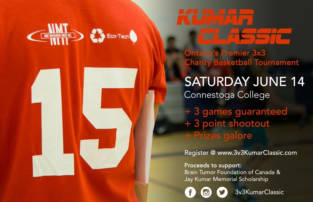 Only a couple weeks to register for the 12th Annual Kumar Classic hosted by @conestogacondors at @conestogacollege to #play4jay and raise funds for <a href="/braintumourfdn/">Brain Tumour Fdn</a>!  #kc2025 #play4jay #rememberjay #jk15 #nevergiveup
