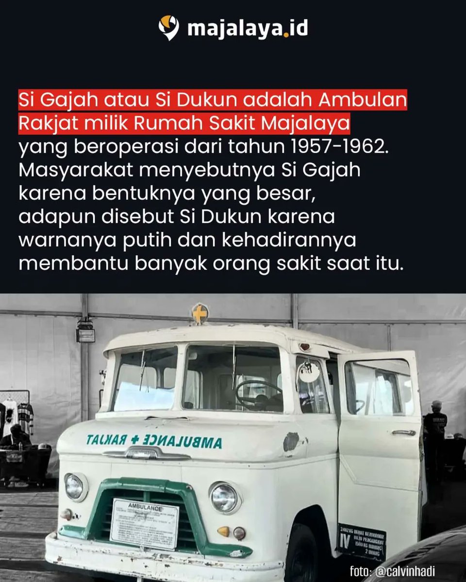 MajalayaID's tweet photo. Ada yang ketemu Si Gajah atau Si Dukun waktu dateng ke acara BBQ Ride Bandung?
Mobil ambulan Chevrolet yang kalcer banget ini, tahun 50-an adalah ambulannya RSUD Majalaya. Bagi wargi Majalaya, mobil ini sangat ikonik dan berjasa. https://t.co/OvR7uhuFBZ