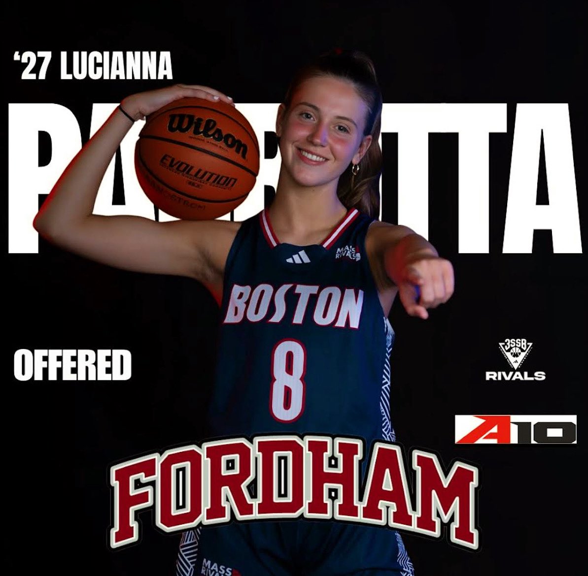 Congratulations ‘27 <a href="/Luci_Parrotta/">Lucianna Parrotta</a> on her recent offer from Fordham <a href="/FordhamWBB/">Fordham Women's Basketball</a> <a href="/NEPSGBCA/">NEPSGBCA</a> <a href="/shapingchampion/">Ayo Hart</a> <a href="/3SSBGCircuit/">3Stripes Select Basketball Girls Circuit</a> <a href="/IAMCoachU1/">Ushearnda Rae</a> <a href="/PGHNewEngland/">Prep Girls Hoops New England</a> <a href="/NYSTakeover/">Empire State Takeover</a> <a href="/nehoopjournal/">New England Basketball Journal</a> <a href="/TrevorHass/">Trevor Hass</a> <a href="/sportslifetalk/">Sportslifetalk Media🎙🎧</a> <a href="/SportsPassports/">The Passport</a> #WeAre///