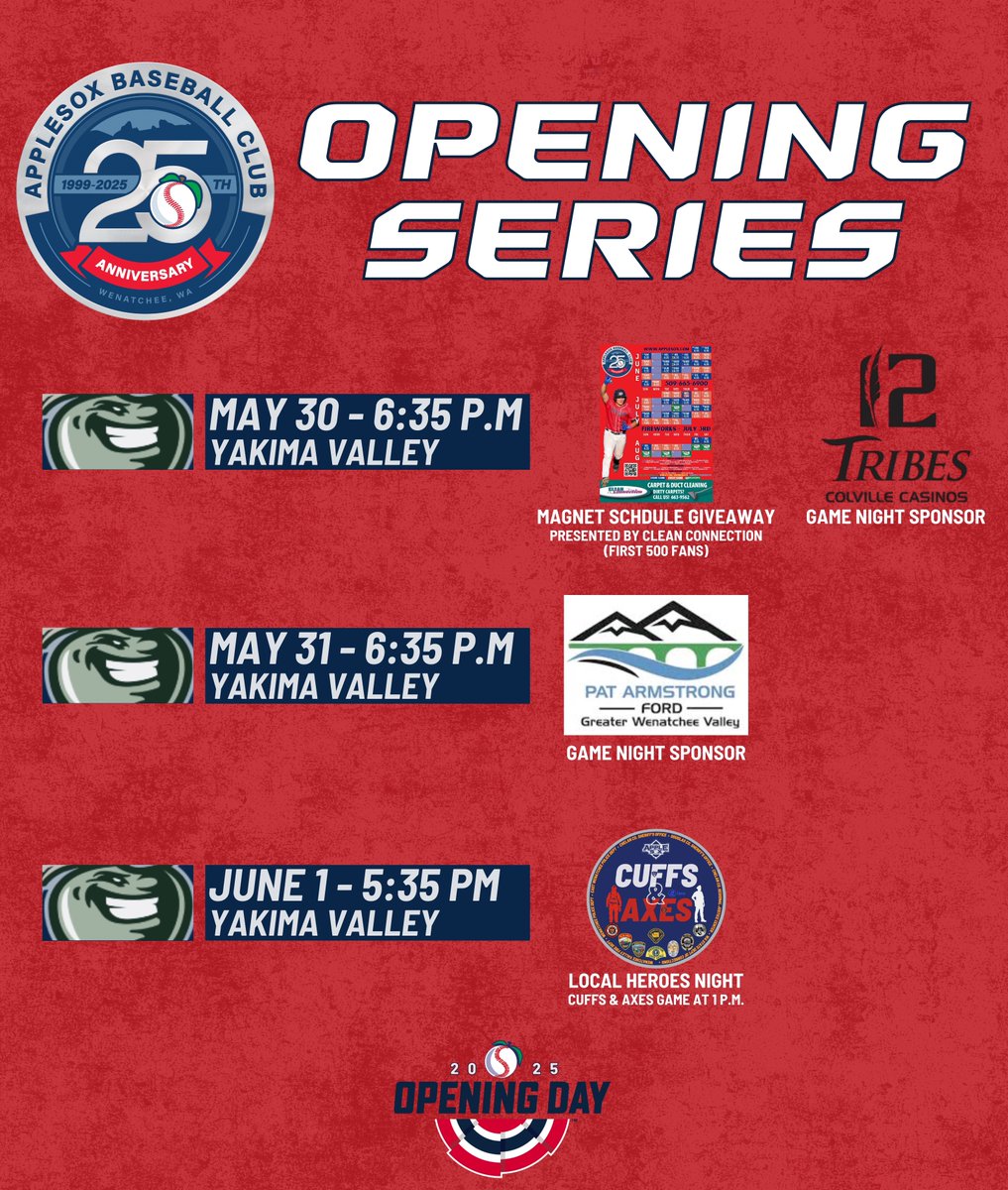 Next weekend we are back to baseball AT LAST! #SoxAreHot

Get your tickets for each game now at applesox.com/schedule2025