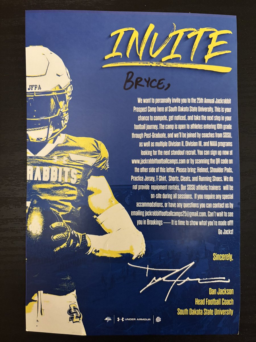 Thank you for the camp invite!!! <a href="/GoJacksFB/">SDSU Football</a> <a href="/NorthScottFB/">North Scott Football</a>