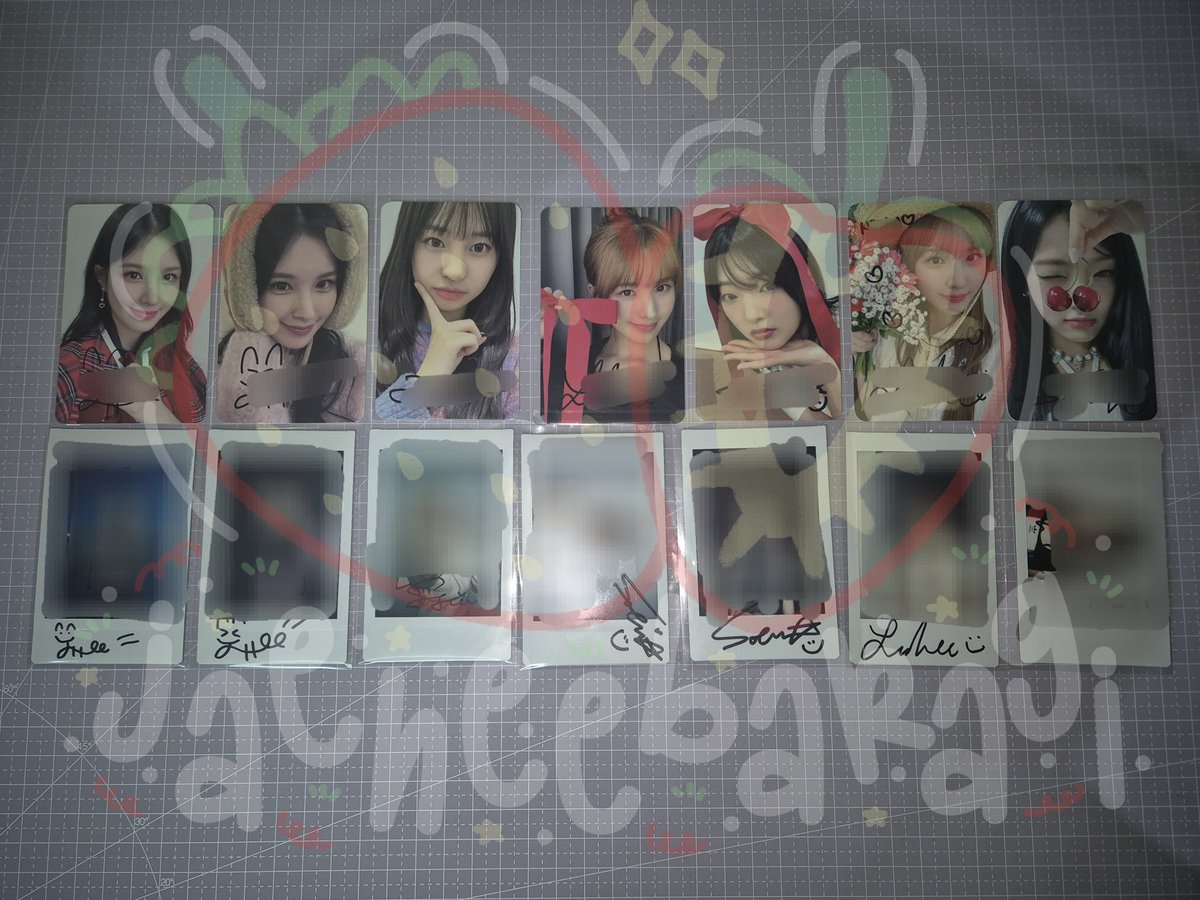 wts weeekly signed polaroid &amp; signed photocard

위클리 재희 소은 지한 수진 싸인포카 &amp; 싸인폴라 양도

signed poca - jaehee jihan soeun (30 usd/ea)
signed polaroid - jaehee soeun soojin (70 usd/ea)

paypal / wise✅️
shipping from indonesia
ship ww tracked mail