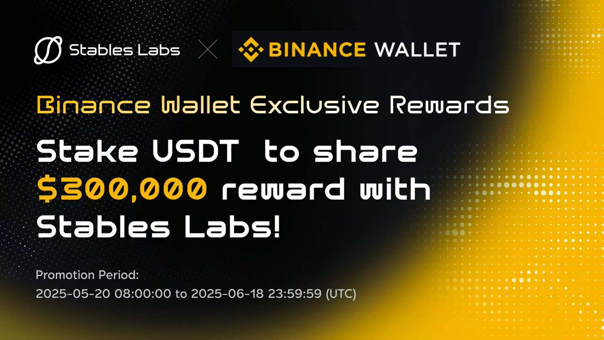StablesLabs's tweet photo. Join the Binance Wallet USDT-sUSDX campaign and get a share of $300,000 rewards!

Here is a step-by-step guide to stake and begin earning rewards:

1⃣Open the USDT-sUSDX campaign in your Binance Wallet.
2⃣Enter your amount and swap USDT for USDX.
3⃣Stake USDX into sUSDX and confirm.
4⃣Track your transaction—your sUSDX will start earning for you!

Full guide: https://t.co/Q5J4JXct4X