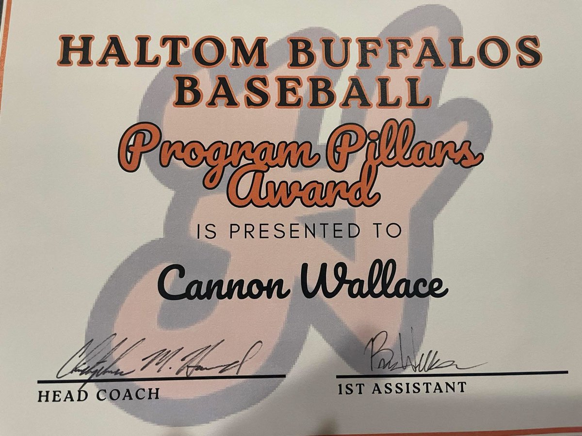 Steven Wallace (@mudlawdaw860) on Twitter photo <a href="/cannon__wallace/">Cannon Wallace</a> received the Haltom Baseball program Pillars award for all the hard work he did for JV and Varsity at tonight’s banquet. We are very proud of the hard work you put in on and off the field.
<a href="/arlingtonas1988/">Arlington A's Baseball</a>
<a href="/BuffsBaseball/">Haltom High School Baseball</a> <a href="/cannon__wallace/">Cannon Wallace</a> received the Haltom Baseball program Pillars award for all the hard work he did for JV and Varsity at tonight’s banquet. We are very proud of the hard work you put in on and off the field.
<a href="/arlingtonas1988/">Arlington A's Baseball</a>
<a href="/BuffsBaseball/">Haltom High School Baseball</a>