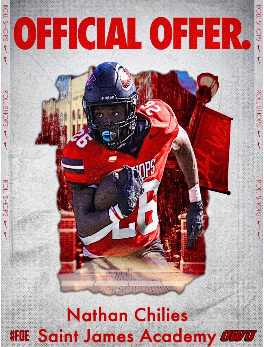 Nathan Chiles (@chilesnathan2) on Twitter photo I’m so grateful to receive my first offer from <a href="/OWUBishopFB/">Ohio Wesleyan Football</a> thank you <a href="/CoachTomWatts/">Tom Watts</a> and <a href="/Coach_Sheirer/">Ethan Sheirer</a> for this opportunity and for my coaches <a href="/OvertonDarryl/">Darryl Overton</a> and <a href="/CoachKdOtf/">Coach Krys</a> for making this happen. I’m so grateful to receive my first offer from <a href="/OWUBishopFB/">Ohio Wesleyan Football</a> thank you <a href="/CoachTomWatts/">Tom Watts</a> and <a href="/Coach_Sheirer/">Ethan Sheirer</a> for this opportunity and for my coaches <a href="/OvertonDarryl/">Darryl Overton</a> and <a href="/CoachKdOtf/">Coach Krys</a> for making this happen.
