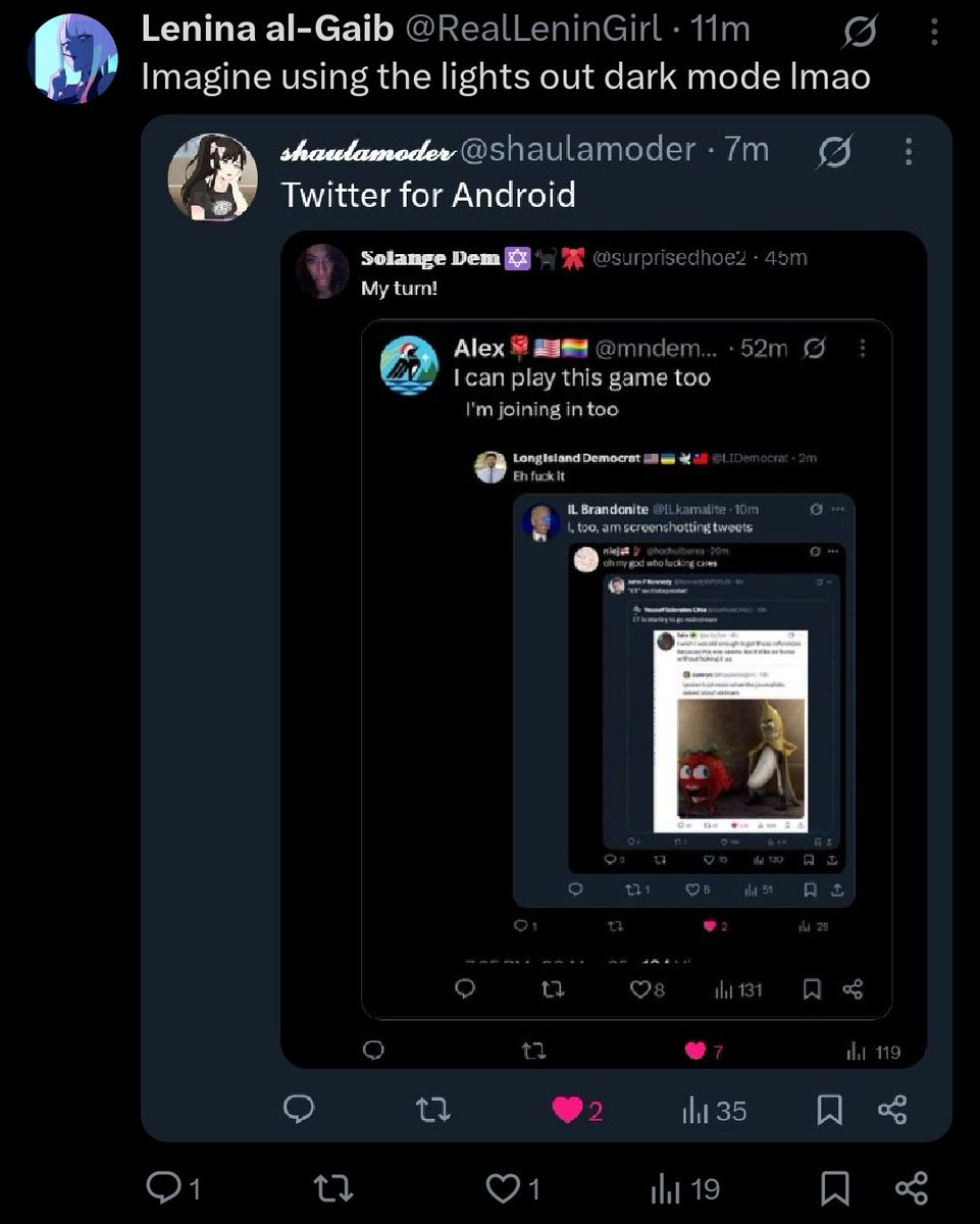 Imagine not using the lights out dark mode