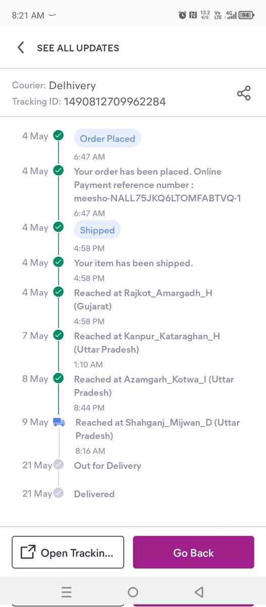 Alimazmi85's tweet photo. Dear @meesho_support @help_delhivery if you can't deliver at the time why you accepted. I have been waiting for 10 days and also complained. Kindly take action and confirm to deliver. @jagograhakjago https://t.co/tIdcwIXEXm