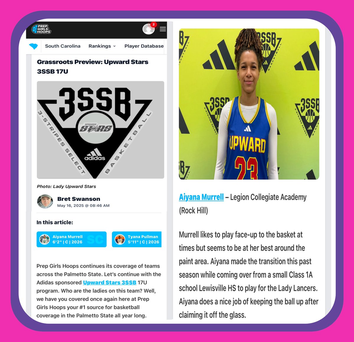 Thanks for the recognition <a href="/Swanny1973/">Bret Swanson</a> <a href="/PGH_SCarolina/">Prep Girls Hoops South Carolina</a> !