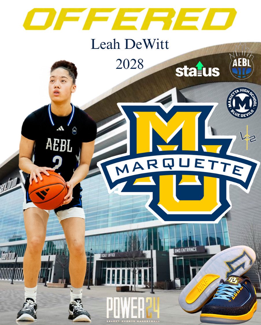 LeahDeWitt2 (@leahdewitt_2) on Twitter photo After a great conversation with <a href="/CoachDCLT/">Coach Deonta</a> and <a href="/cconsuegra/">Cara Consuegra</a> , I am very blessed and grateful to receive an offer from Marquette University💙💛!! <a href="/aeblgirlz/">AEBL</a> <a href="/MariettaGBB/">Marietta HS Girls Basketball (Ga)</a> <a href="/rdewitt33/">Renee DeWitt</a> <a href="/HoopCoachDeWitt/">Coach DeWitt</a> <a href="/pitts_academy/">COACH PITTS</a> <a href="/NSTAPES5/">Nick Stapleton</a> After a great conversation with <a href="/CoachDCLT/">Coach Deonta</a> and <a href="/cconsuegra/">Cara Consuegra</a> , I am very blessed and grateful to receive an offer from Marquette University💙💛!! <a href="/aeblgirlz/">AEBL</a> <a href="/MariettaGBB/">Marietta HS Girls Basketball (Ga)</a> <a href="/rdewitt33/">Renee DeWitt</a> <a href="/HoopCoachDeWitt/">Coach DeWitt</a> <a href="/pitts_academy/">COACH PITTS</a> <a href="/NSTAPES5/">Nick Stapleton</a>