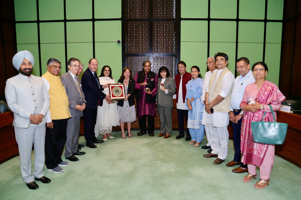 The visiting delegation of the French Senate’s Parliamentary Standing Committee on Foreign Affairs, Defence and the Armed Forces called on their Indian counterparts.

They discussed parliamentary cooperation, India-France strategic partnership and warm people-to-people ties.