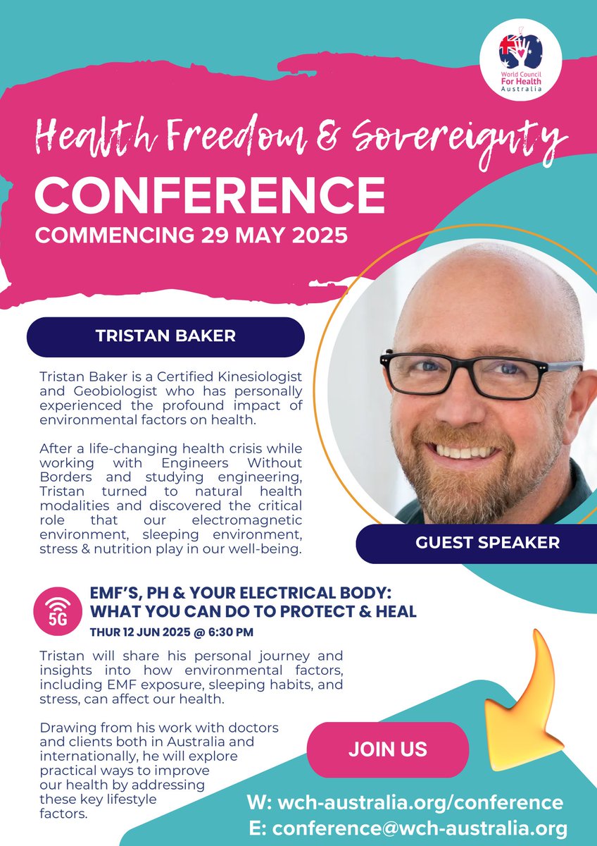 🏡 Is Your Home Draining Your Energy?
EMFs, pH, and poor sleep could be silently impacting your health. At the #Health #Freedom &amp; #sovereignty   Online Conference, Tristan Baker shares how to protect your space &amp; restore vitality.
🎟️ Early bird tix: wchaustralia.substack.com/p/is-your-home…