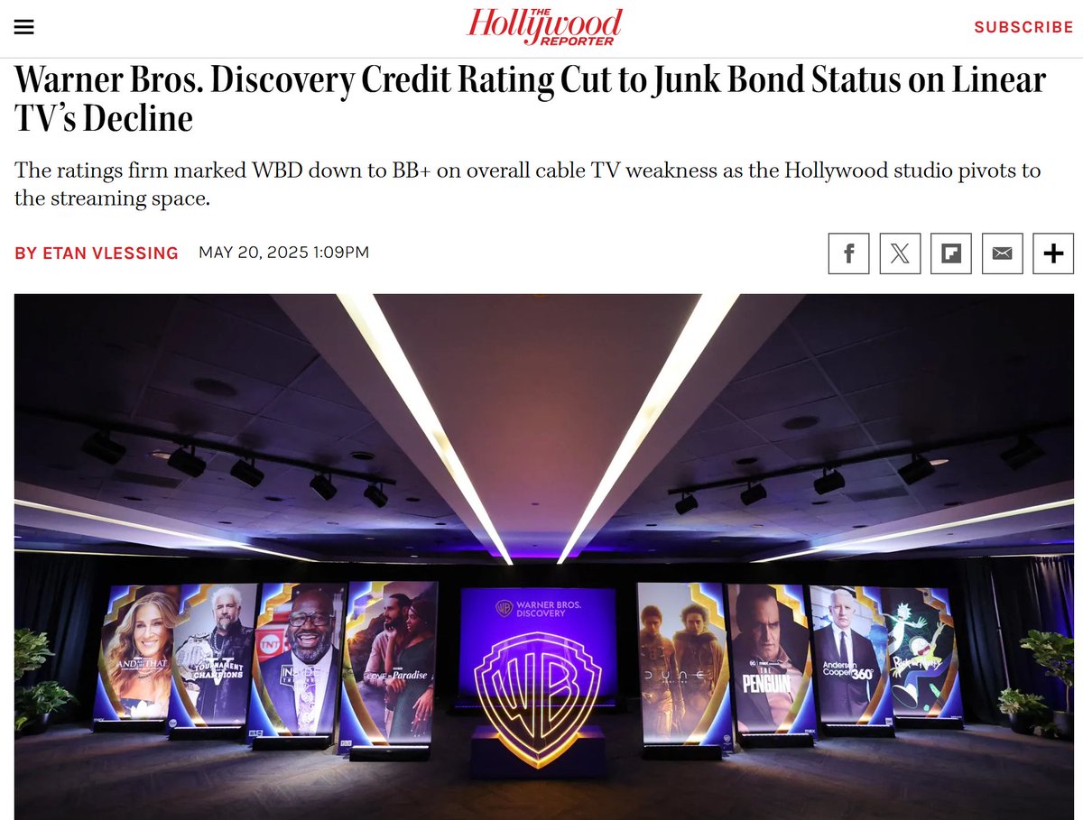 Nerdrotics's tweet image. Hollywood's 3rd largest studio just got its credit cut.