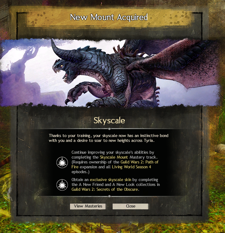 Lets Go finally got me a skyscale in Guild wars 2!
#gw2