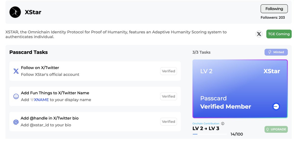 ⚡️Passcard upgrades are flying—lock yours in now!
The more onchain posts you make, the higher your level.
👉 xname.app/xreward/xstar

Don’t miss Super MEME Week 
Earn more while it lasts!