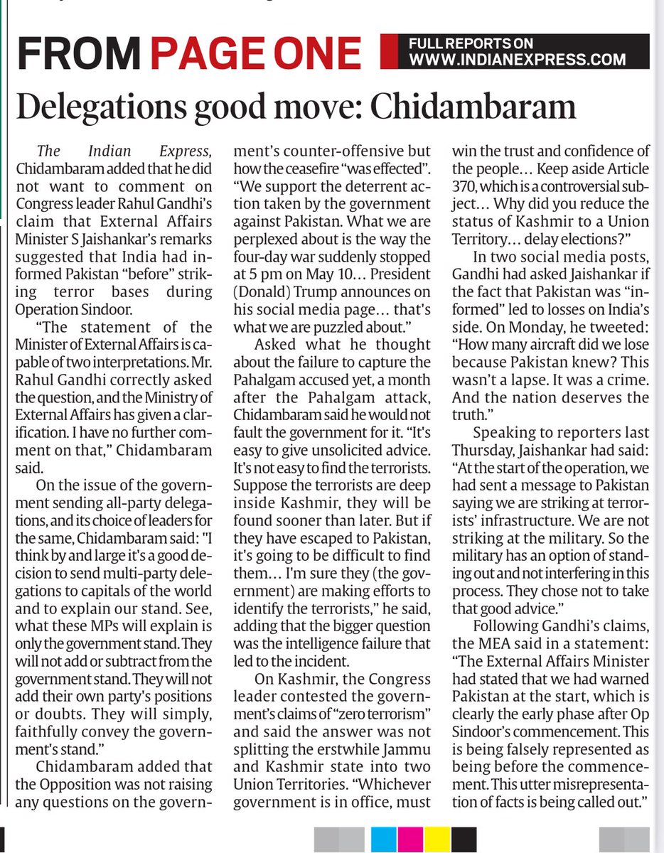 Some bylines are SPECIAL... my first byline in #TheIndianExpress front page …..EXTRA SPECIAL as this is my print byline after a gap of more than 22 years. My last print byline in a newspaper was in TheHindustanTimes in February 2003.  #reportershigh #alwayshungryforbylines