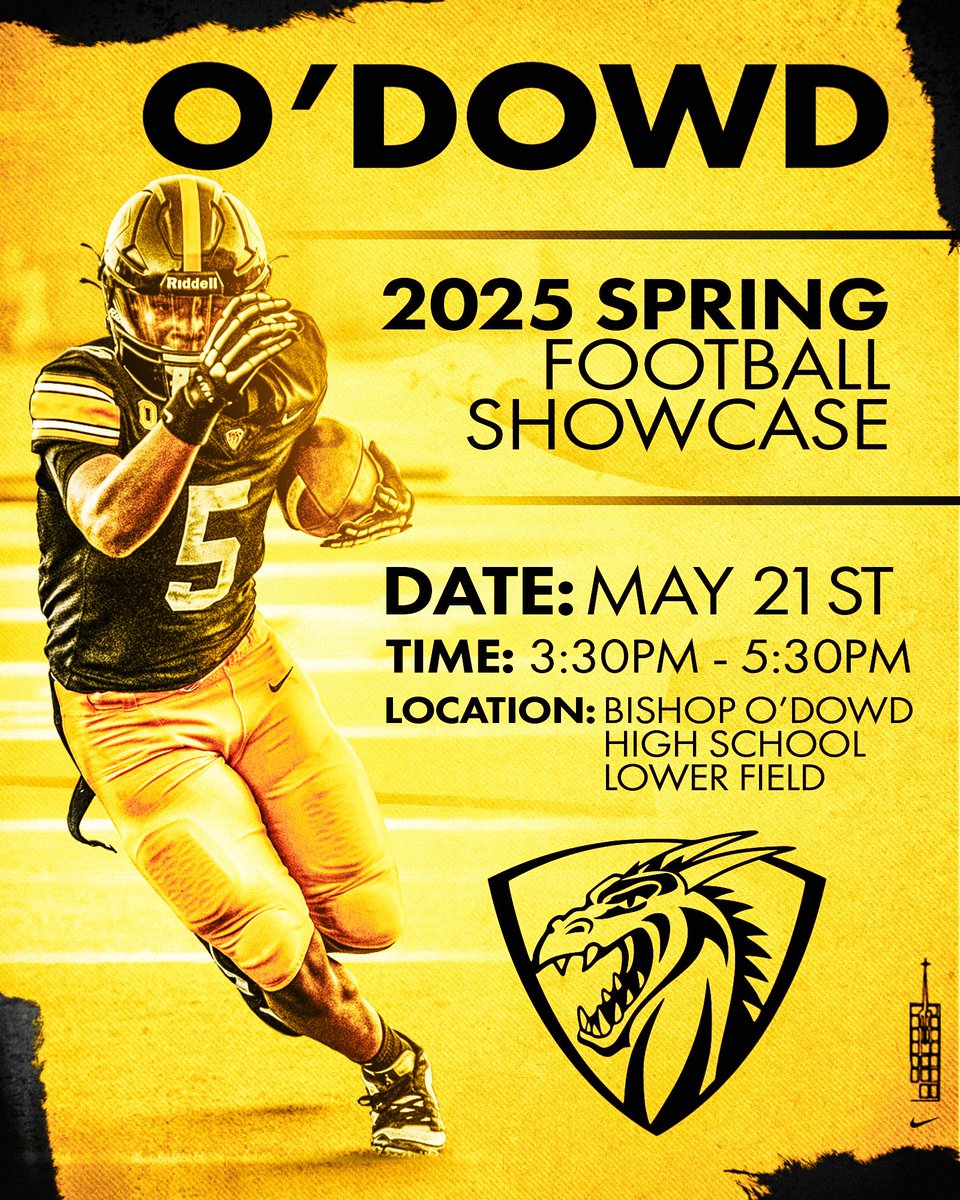 📣 College Coaches: The O’Dowd Football College Showcase is happening TOMORROW!
📅 Wednesday, May 21
📍 Lower Field @ Bishop O’Dowd HS

Our student-athletes are ready to show out! Come check us out!

#ODowdFootball #CollegeShowcase #RecruitODowd