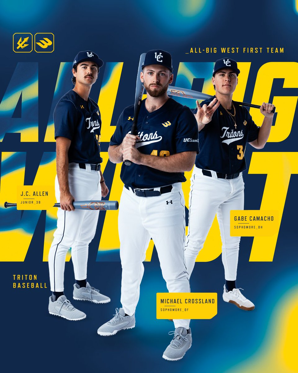 After a record-setting season, the trio of J.C. Allen, Michael Crossland and Gabe Camacho landed on the All-Big West First Team!

🗞️ » bit.ly/4mxe3f5

#GoTritons