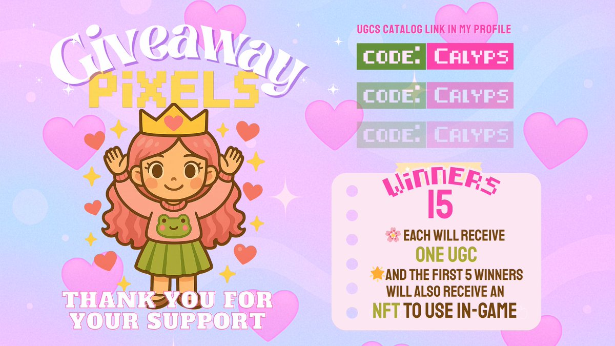 🌷 Hello dear Pixels community!
I want to start this post by sending a heartfelt thank you to everyone who has supported my art.💖 Every comment, every kind word, and every gesture inspires me to keep creating and growing 🌱✨ 
Thank you for being here! 💕
Your support means more