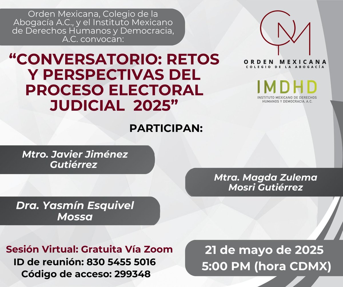 Conversatorio: Retos y perspectivas del proceso electoral judicial 2025.