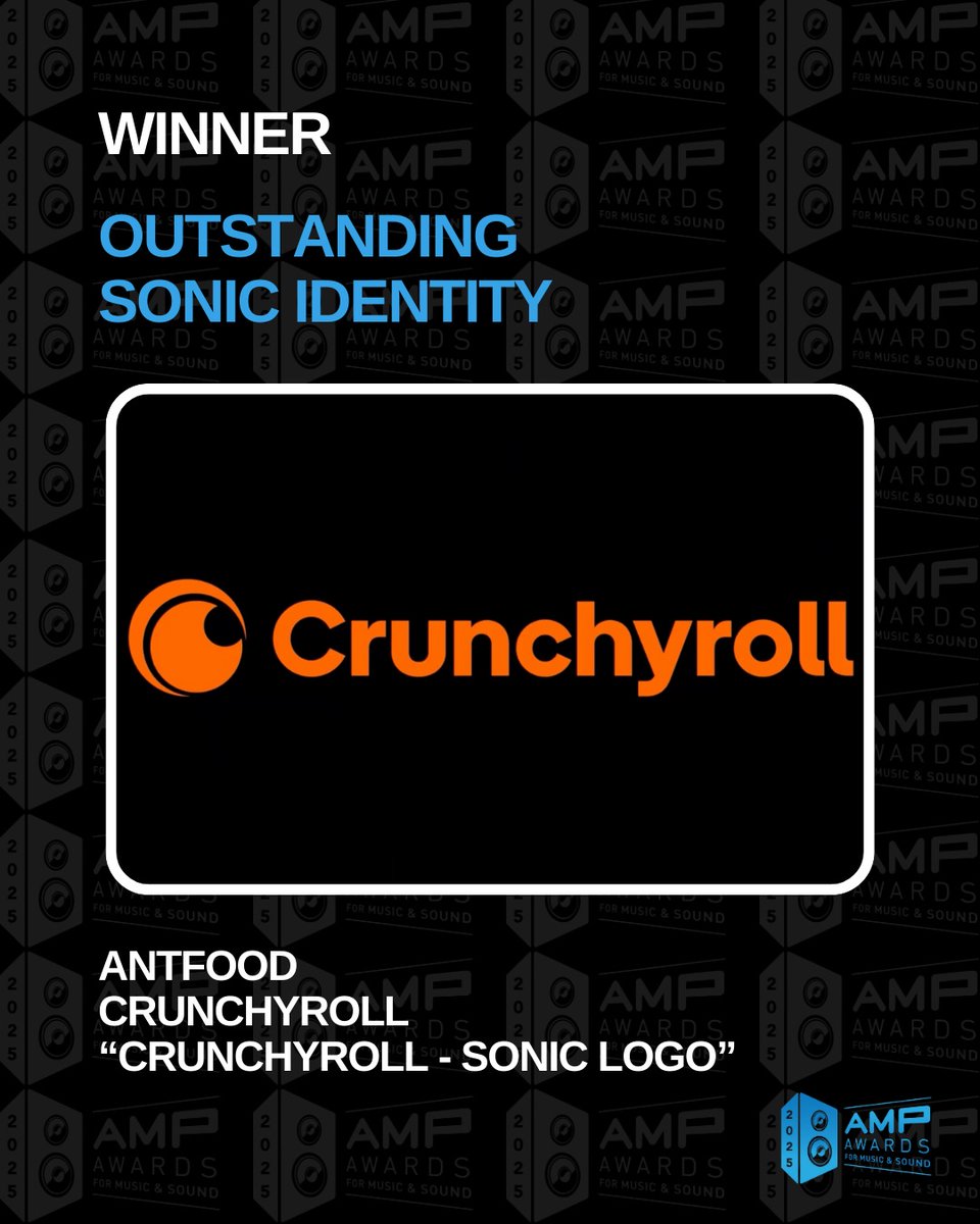 🎉 Congratulations to <a href="/antfood/">Antfood Music</a>.music and @crunchyroll on winning the 2025 AMP Award for Outstanding Sonic Identity for their work on “Crunchyroll - Sonic Logo”! 🏆🔥

#SonicIdentity #Crunchyroll #2025AMPAwards